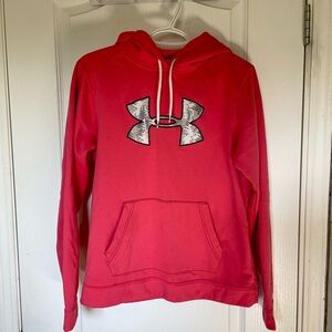 Pink size medium under armour hoodie women’s sweatshirt